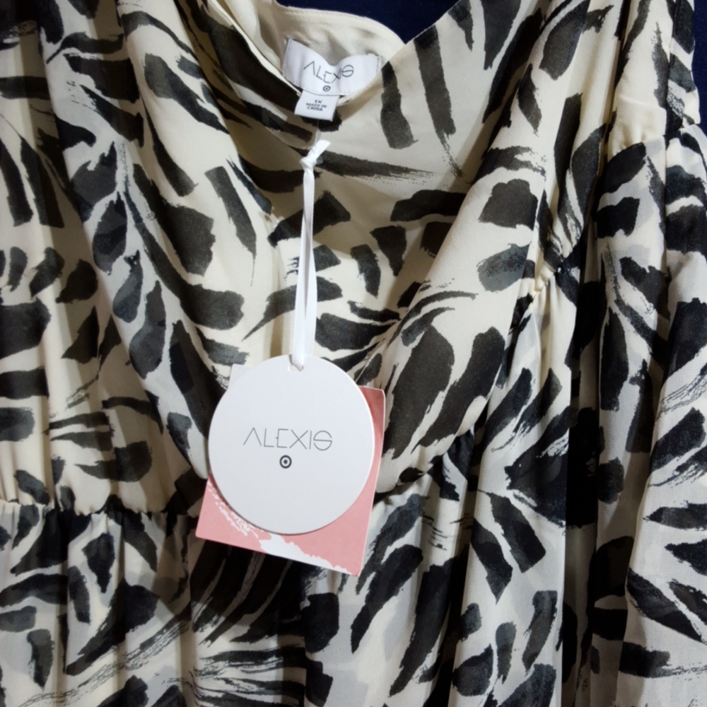 2XL ALEXIS Botanical One Shoulder Ruffle Dress - Picture 9 of 11